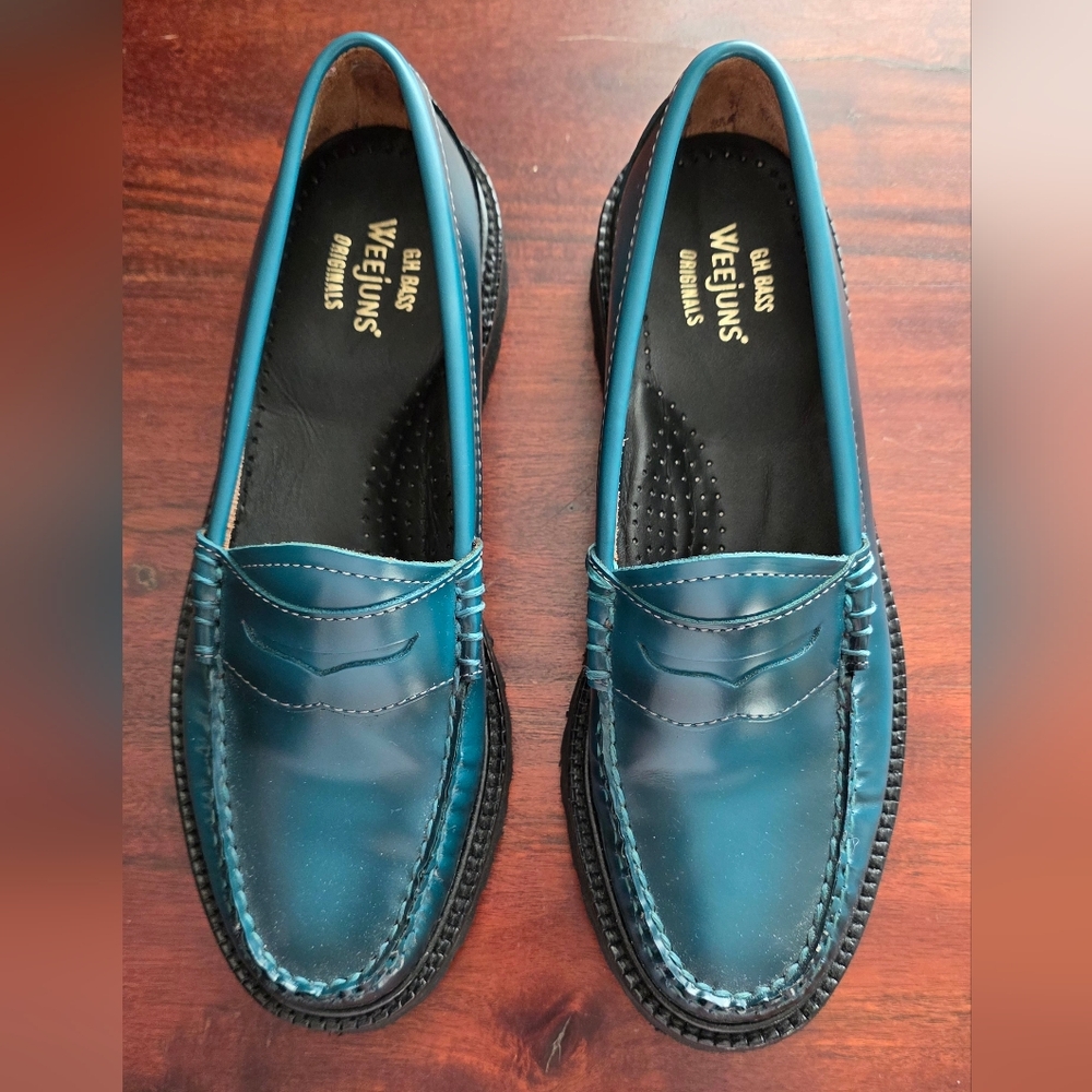 GH Bass Weejuns Whitney Candy Womens 7M Penny Loafer Shoes Fun Green